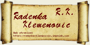 Radenka Klemenović vizit kartica